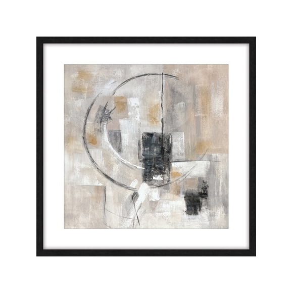 Cuadro Decorativo Abstracto Pintado a Mano Con Vidrio Giro Abstracto II 80x80