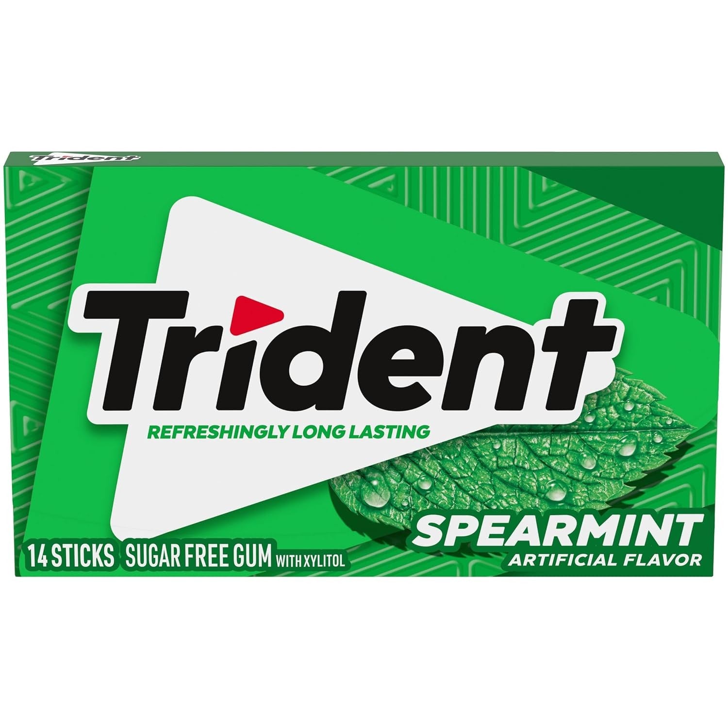Chicle Trident Sugar Free Gum, Spearmint, 14 Pieces