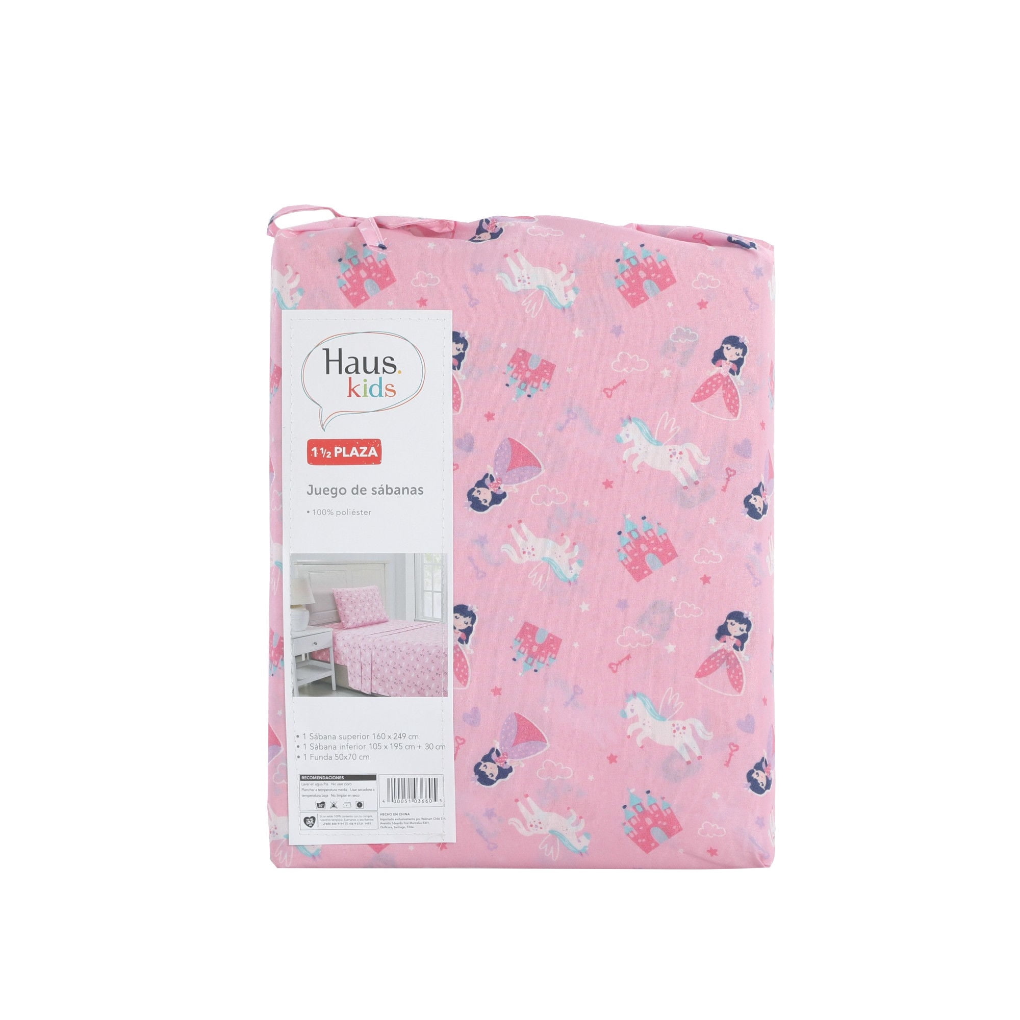 Haus Kids - Juego De Sábanas 1.5 Plaza 160 Hilos 100% Poliester