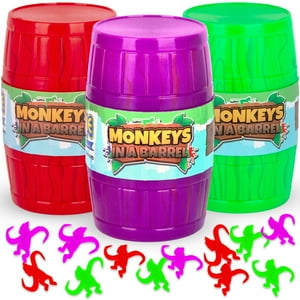 Gamie - Juego Barrel Of Monkeys Con 3 Barriles Y 30 Monos