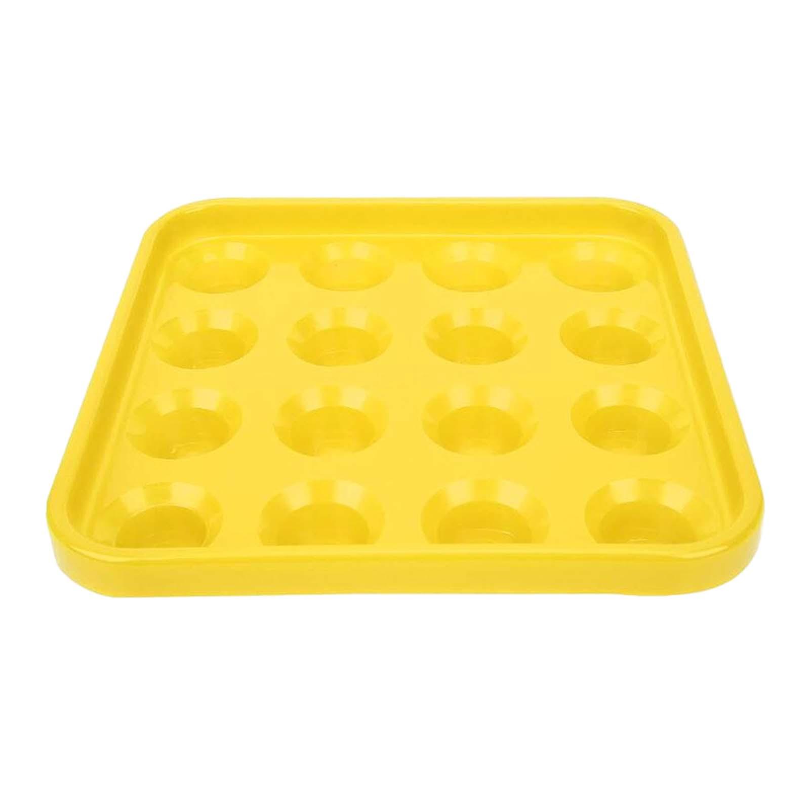 Magideal - Bandeja De Soporte Para Bolas De Billar, Almacenamiento De Bolas De Billar, Estuche Engrosado Fácil De Usar Para Organizadores De 16 Bolas, Accesorios Amarillo