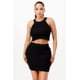 thumbnail image 2 of Conjunto De Dos Piezas De Camiseta Sin Mangas Con Cuello Halter Y Minifalda Ajustada Color Negro (para Mujer), 2 of 4
