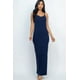 thumbnail image 2 of Saronite Vestido Largo Básico Ajustado con Espalda de Nadador y Tirantes Finos, Azul Marino (para Mujer), 2 of 4