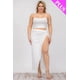 thumbnail image 2 of Saronite Conjunto de 2 Piezas de Top Corto, Camisola y Falda Larga con Abertura Frontal en el Muslo, Color Blanco (Talla Grande para Mujer), 2 of 4